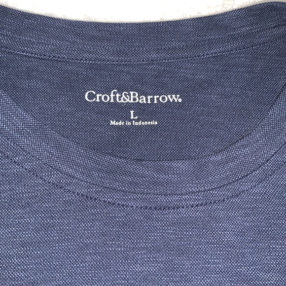 Men’s Croft & Barrow Navy Blue short sleeve Shirt EUC Large - Picture 8 of 11